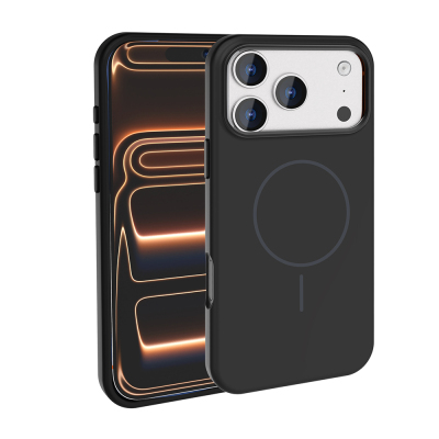 Apple iPhone 17 Pro Kılıf M-Safe Şarj Özellikli Metal Kamera Çerçeveli Zore Edi Silikon Kapak - Zore