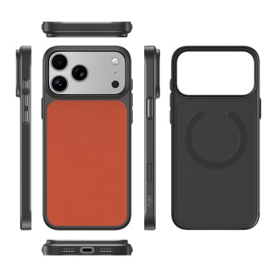 Apple iPhone 17 Pro Kılıf M-Safe Şarj Özellikli PU Zore Paris Trexo Sert PC Kapak - 42