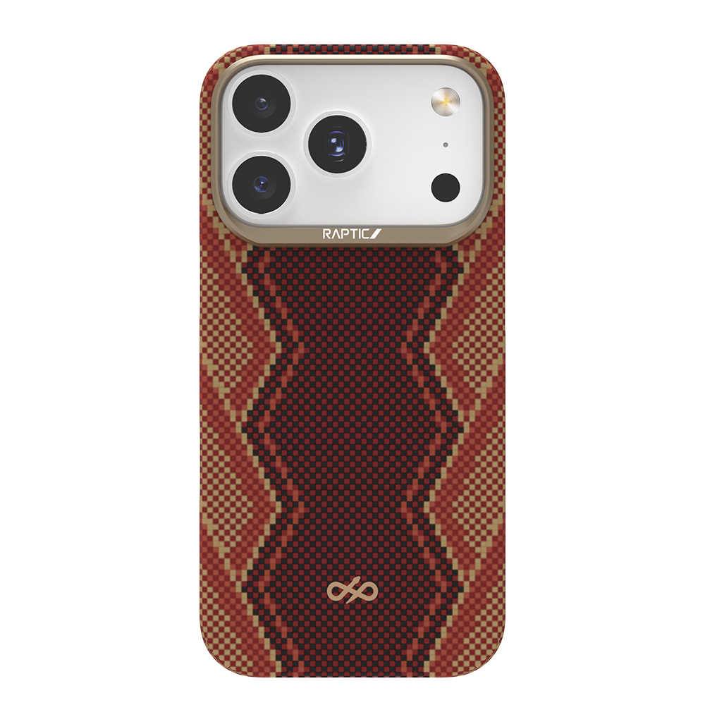 Apple iPhone 17 Pro Kılıf M-safe Şarj Özellikli Raptic Aramid Skin Bionic Serisi Kapak - Kırmızı