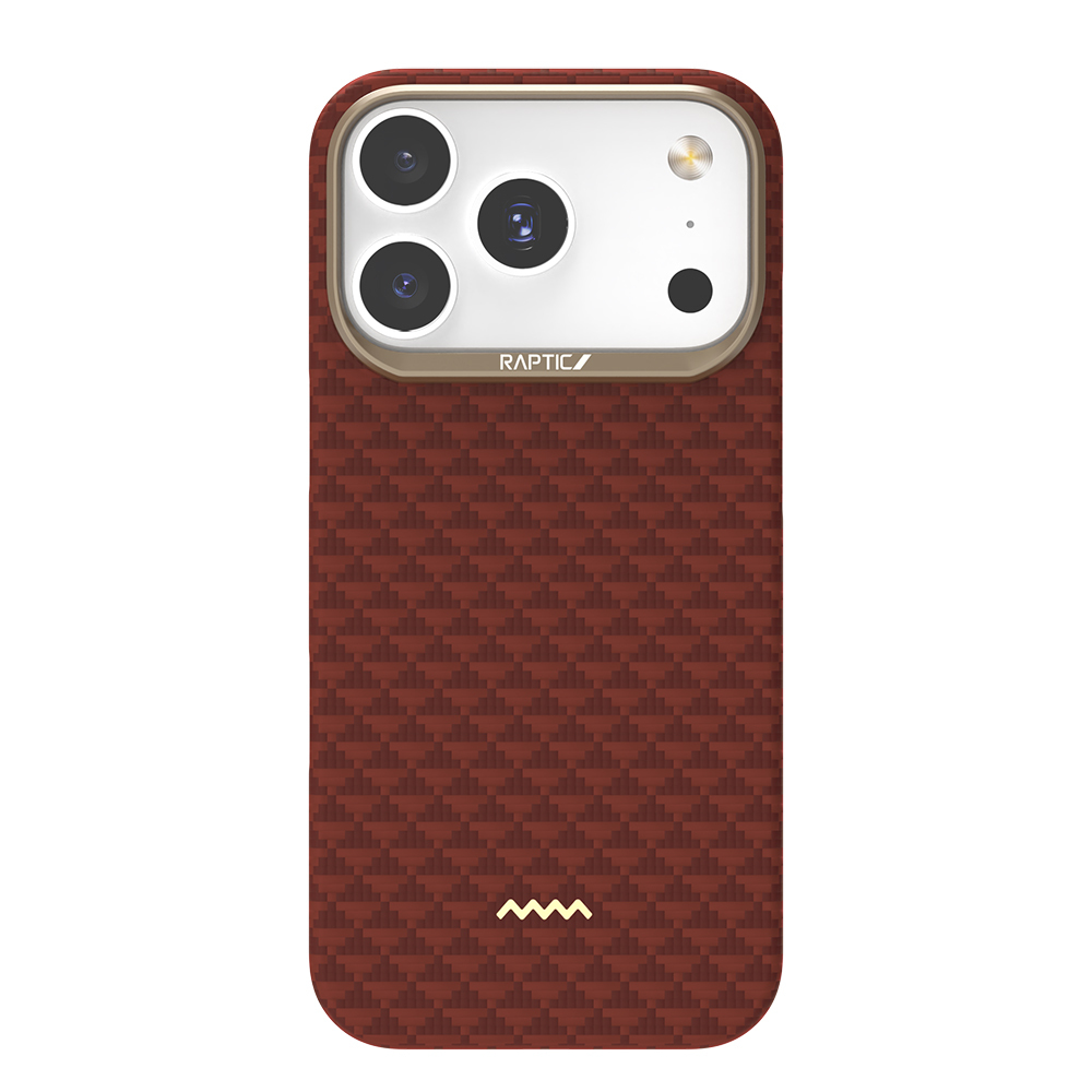 Apple iPhone 17 Pro Kılıf M-safe Şarj Özellikli Raptic Aramid Skin Origin Serisi Kapak - Kırmızı