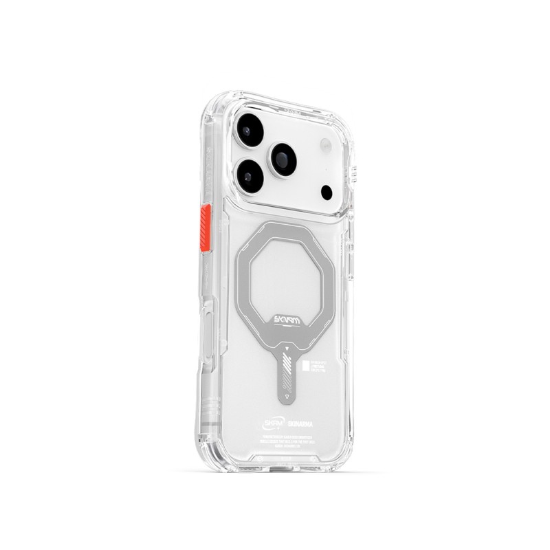 Apple iPhone 17 Pro Kılıf M-safe Şarj Özellikli Şeffaf Airbag Tasarımlı Skinarma Saido Mag-Charge Kapak - 2