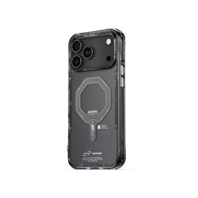 Apple iPhone 17 Pro Kılıf M-safe Şarj Özellikli Şeffaf Airbag Tasarımlı Skinarma Saido Mag-Charge Kapak - 6