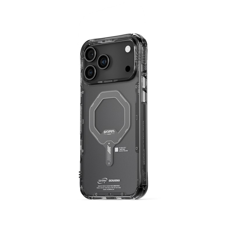 Apple iPhone 17 Pro Kılıf M-safe Şarj Özellikli Şeffaf Airbag Tasarımlı Skinarma Saido Mag-Charge Kapak - 6