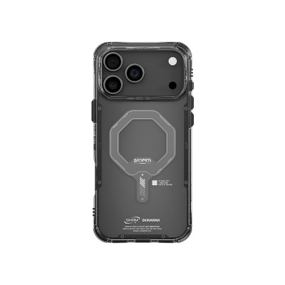 Apple iPhone 17 Pro Kılıf M-safe Şarj Özellikli Şeffaf Airbag Tasarımlı Skinarma Saido Mag-Charge Kapak - 8