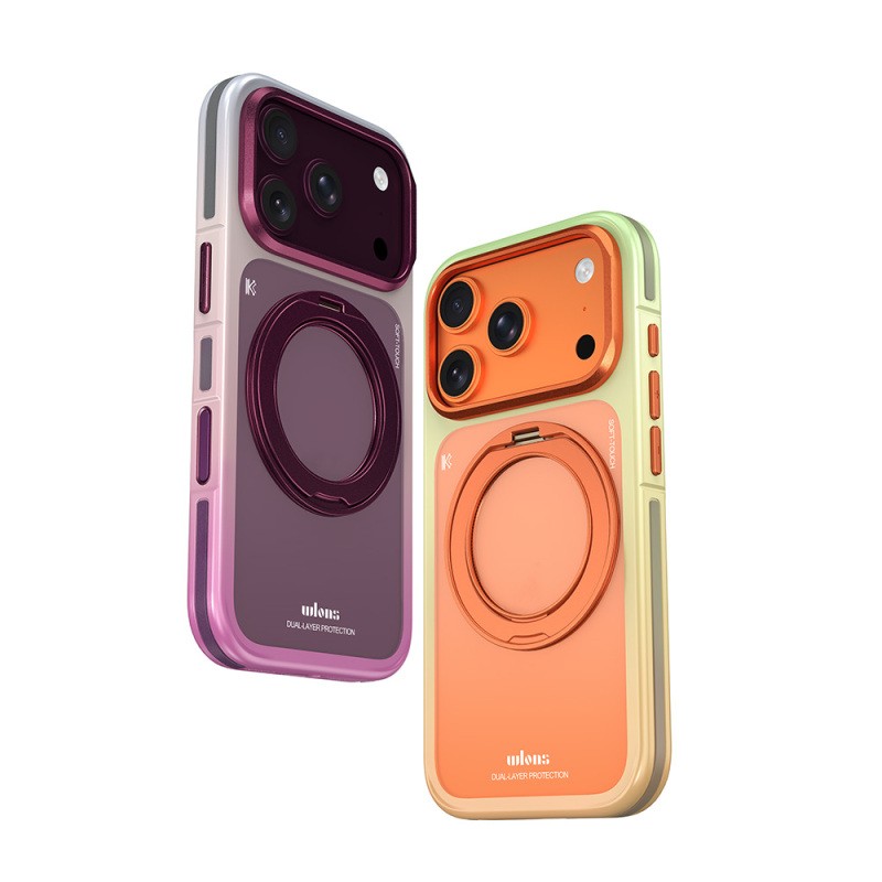 Apple iPhone 17 Pro Kılıf M-safe Şarj Özellikli Sert PC Wlons Arvox Standlı Kapak - 11