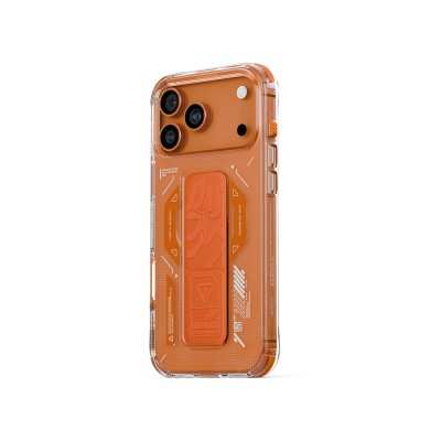 Apple iPhone 17 Pro Kılıf M-safe Şarj Özellikli Teknoloji Desenli Skinarma Helio Mag Charge Standlı Kapak - 5