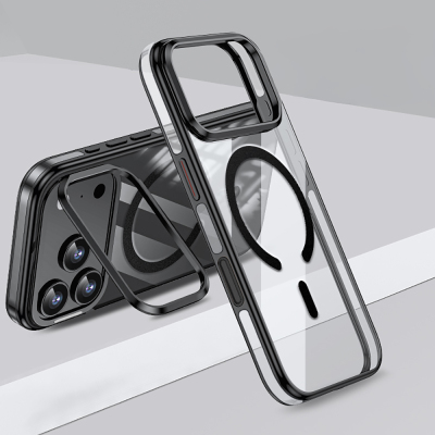 Apple iPhone 17 Pro Kılıf M-safe Şarj Özellikli Wlons Standlı Efsane Kapak - Wlons