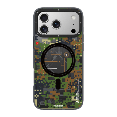 Apple iPhone 17 Pro Kılıf M-Safe Şarj Özellikli Youngkit Camouflage Sykell Serisi Kapak - Youngkit