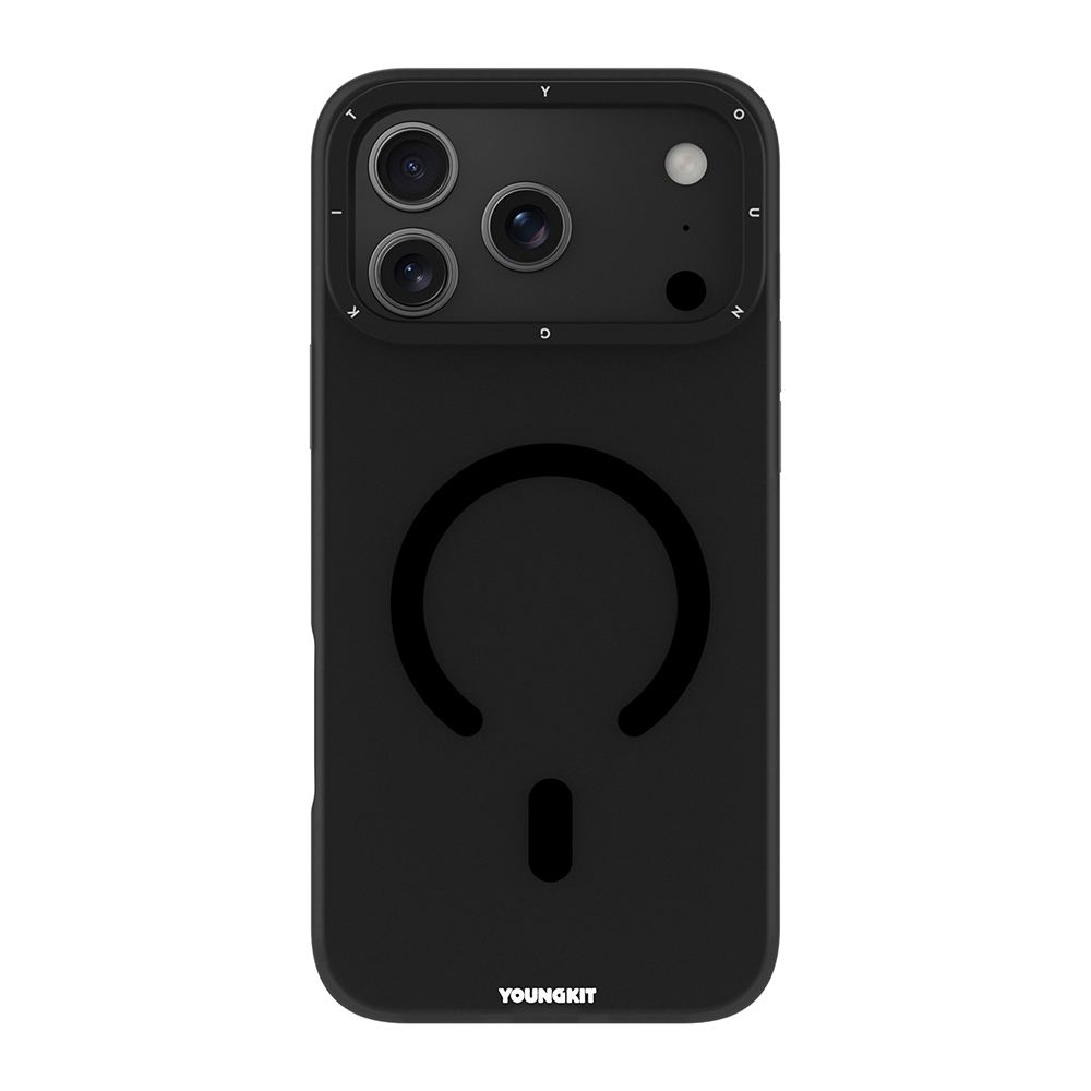 Apple iPhone 17 Pro Kılıf M-safe Şarj Özellikli Youngkit Hidden Sand Serisi Kapak - Siyah