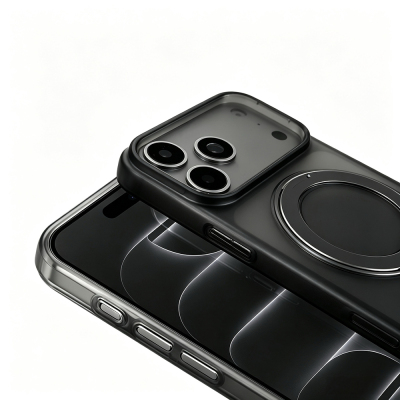 Apple iPhone 17 Pro Kılıf M-Safe Şarj Özellikli Zore Luzer 360 Standlı Kapak - 10