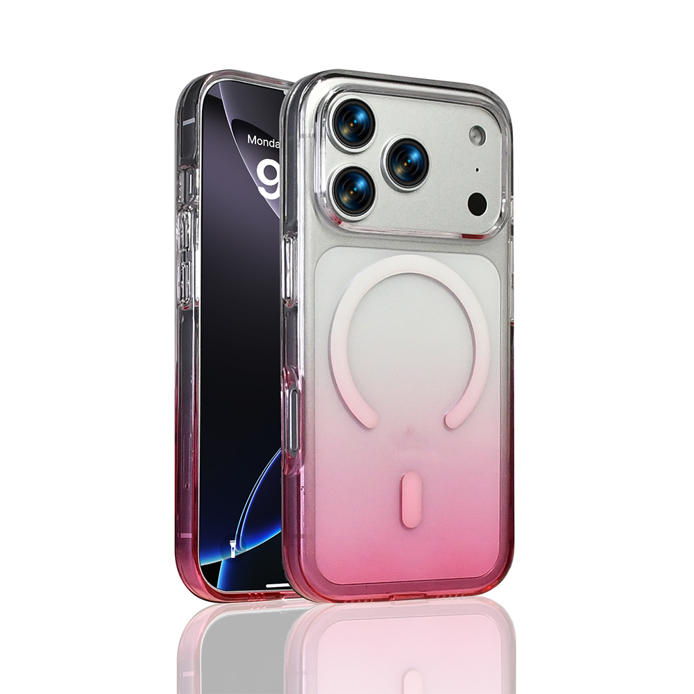 iPhone 17 Pro Kılıf M-Safe Şarj Özellikli Zore Septik Silikon Kapak - Pembe