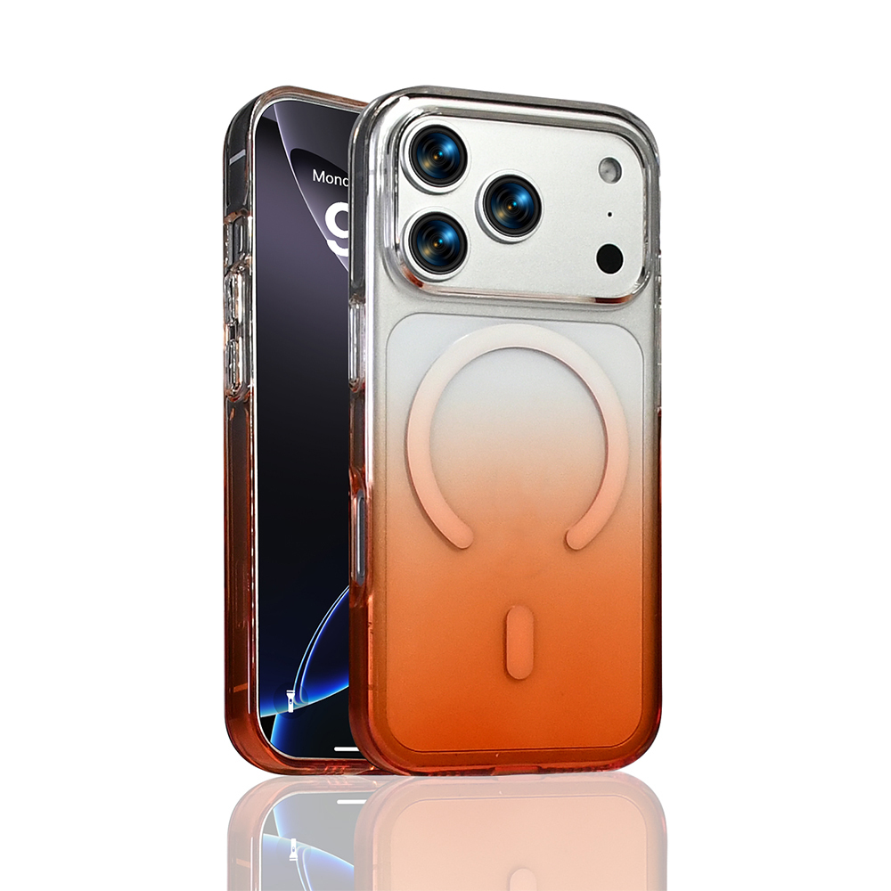 iPhone 17 Pro Kılıf M-Safe Şarj Özellikli Zore Septik Silikon Kapak - Turuncu