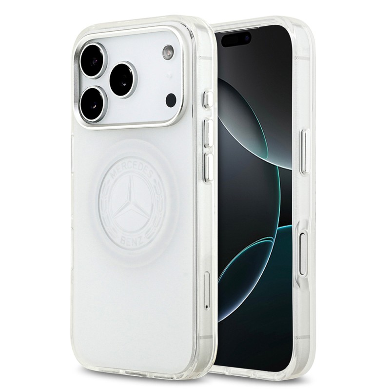 Apple iPhone 17 Pro Kılıf Mercedes Benz Orjinal Lisanslı M-safe Şarj Özellikli Buzlu PC Nostaljik Yıldız Dizayn Kapak - 3