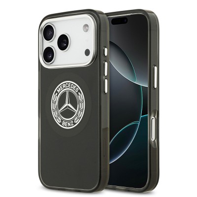 Apple iPhone 17 Pro Kılıf Mercedes Benz Orjinal Lisanslı M-safe Şarj Özellikli Çift Katmanlı PC Nostaljik Yıldız Dizayn Kapak - 3