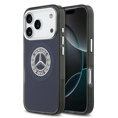 Apple iPhone 17 Pro Kılıf Mercedes Benz Orjinal Lisanslı M-safe Şarj Özellikli Çift Katmanlı PC Nostaljik Yıldız Dizayn Kapak - 5