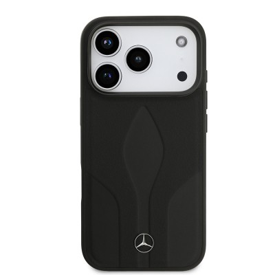 Apple iPhone 17 Pro Kılıf Mercedes Benz Orjinal Lisanslı M-safe Şarj Özellikli Dokulu Desenli Deri Kapak - 5