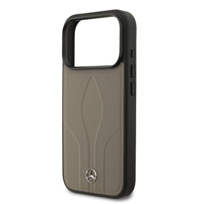 Apple iPhone 17 Pro Kılıf Mercedes Benz Orjinal Lisanslı M-safe Şarj Özellikli Dokulu Desenli Deri Kapak - 15