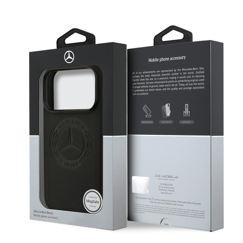 Apple iPhone 17 Pro Kılıf Mercedes Benz Orjinal Lisanslı M-safe Şarj Özellikli Hakiki Deri Nostaljik Yıldız Dizayn Kapak - 16