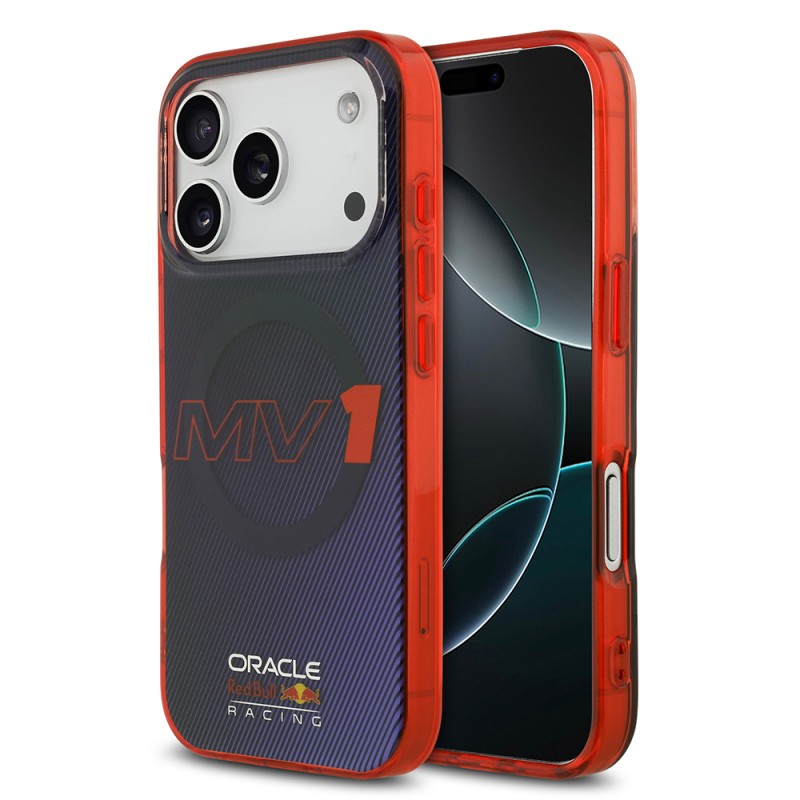 Apple iPhone 17 Pro Kılıf Redbull Orjinal Lisanslı M-safe Şarj Özellikli Çift Katmanlı Çizgi Desenli Sert PC MV Kapak - 2