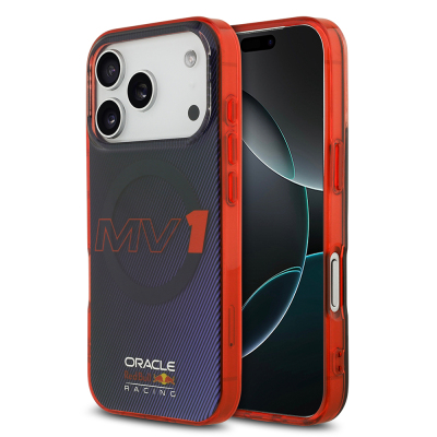 Apple iPhone 17 Pro Kılıf Redbull Orjinal Lisanslı M-safe Şarj Özellikli Çift Katmanlı Çizgi Desenli Sert PC MV Kapak - Redbull