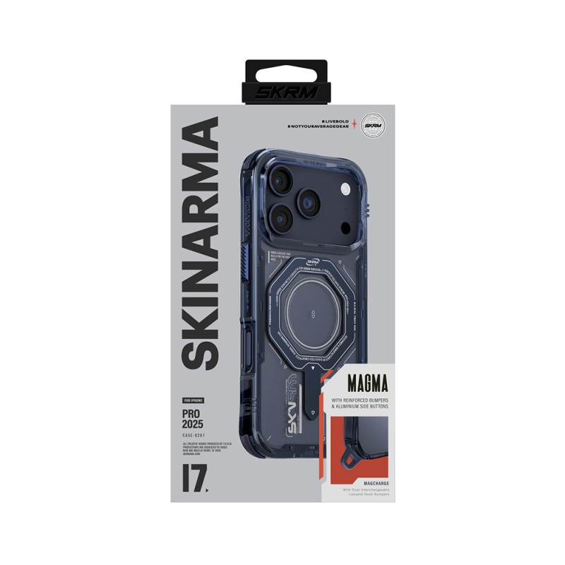 Apple iPhone 17 Pro Kılıf SkinArma M-safe Şarj Özellikli Airbag Tasarımlı Magma Kapak - 5