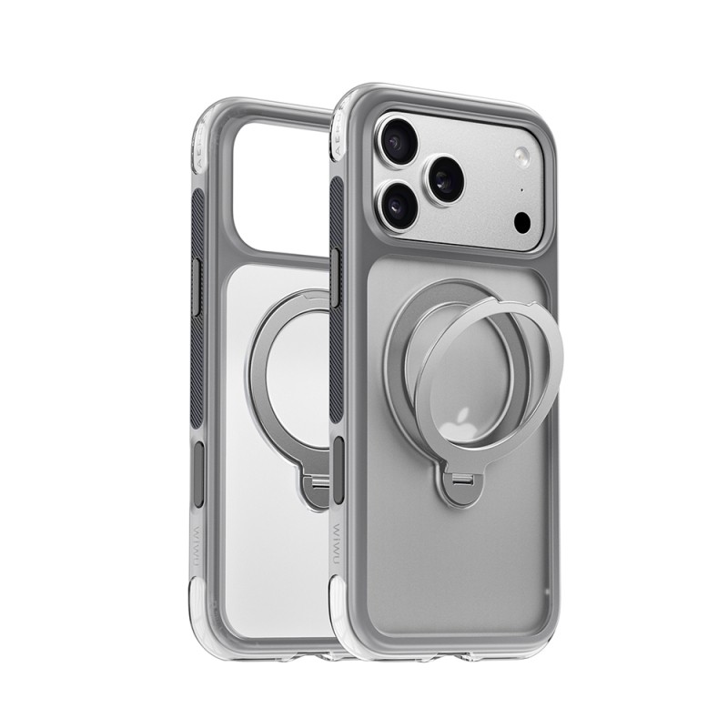 Apple iPhone 17 Pro Kılıf Wiwu AS-203 AeroShield Ultra Serisi M-safe Şarj Özellikli Airbag Tasarımlı Standlı Kapak - 2