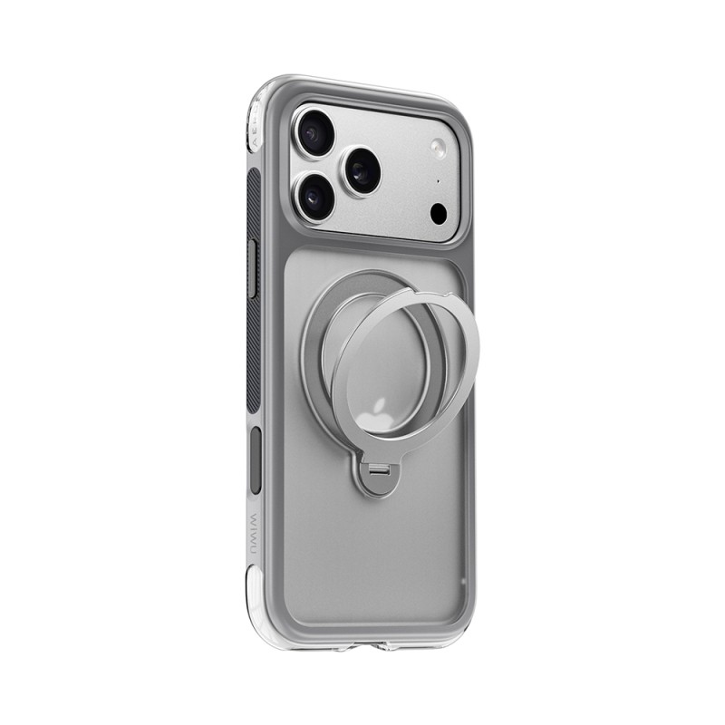 Apple iPhone 17 Pro Kılıf Wiwu AS-203 AeroShield Ultra Serisi M-safe Şarj Özellikli Airbag Tasarımlı Standlı Kapak - 5