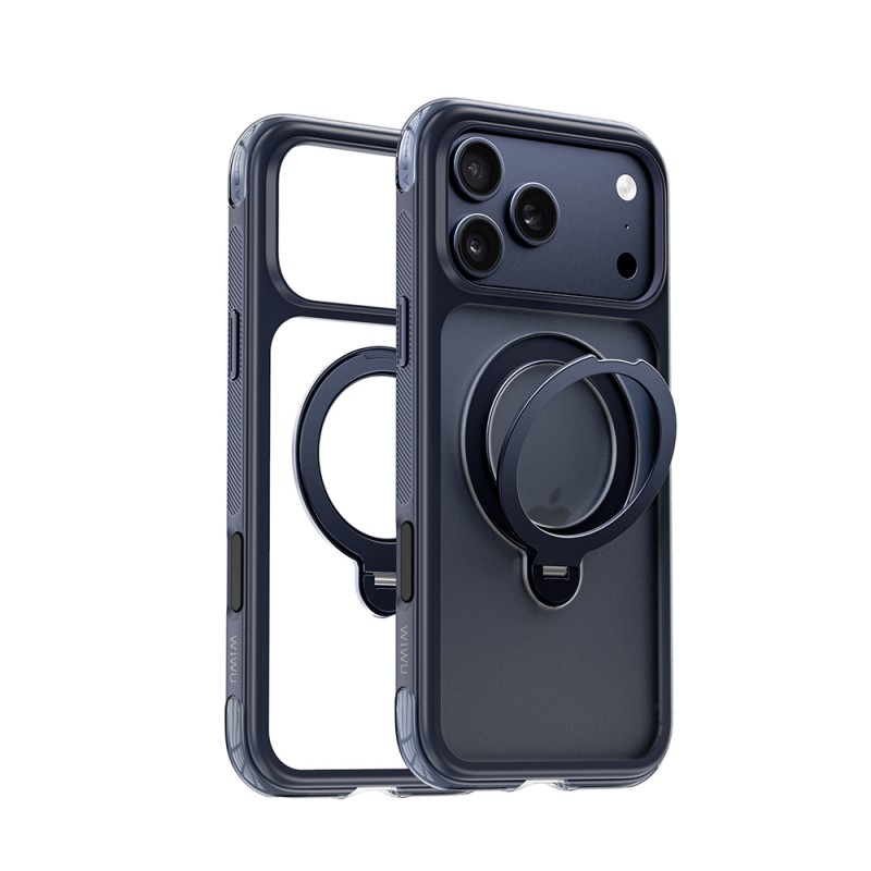 Apple iPhone 17 Pro Kılıf Wiwu AS-203 AeroShield Ultra Serisi M-safe Şarj Özellikli Airbag Tasarımlı Standlı Kapak - 3