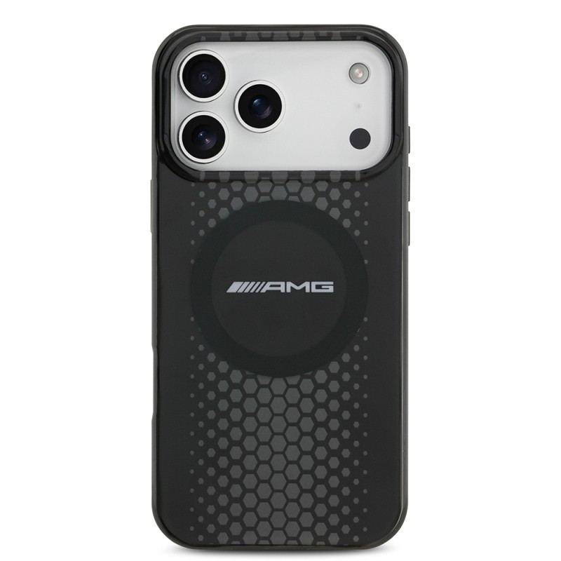 Apple iPhone 17 Pro Max Case AMG Original Licensed Double Layer Large Logo Honeycomb Pattern Cover - 3
