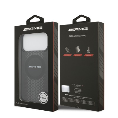 Apple iPhone 17 Pro Max Case AMG Original Licensed Double Layer Large Logo Honeycomb Pattern Cover - 9