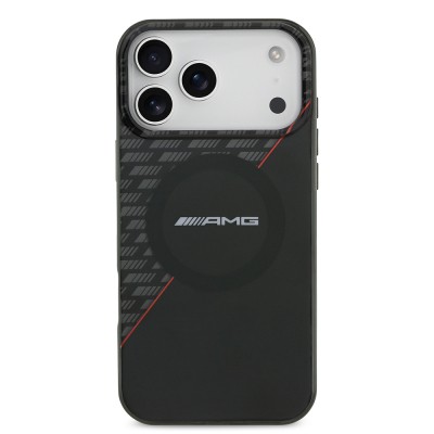 Apple iPhone 17 Pro Max Case AMG Original Licensed M-Safe Charging Feature Dual Layer Red Cross Striped Cover - 4
