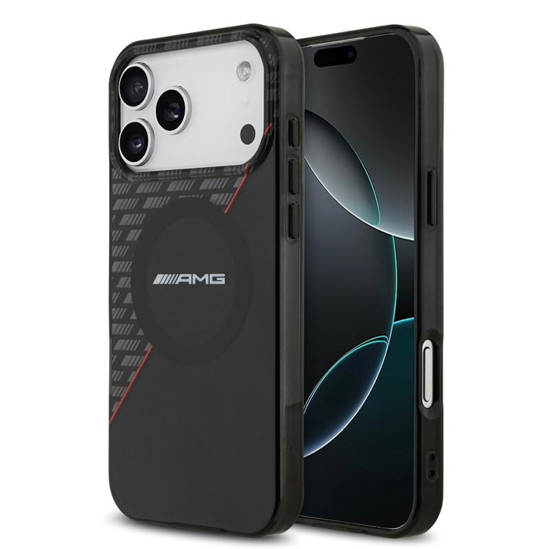 Apple iPhone 17 Pro Max Case AMG Original Licensed M-Safe Charging Feature Dual Layer Red Cross Striped Cover - 2