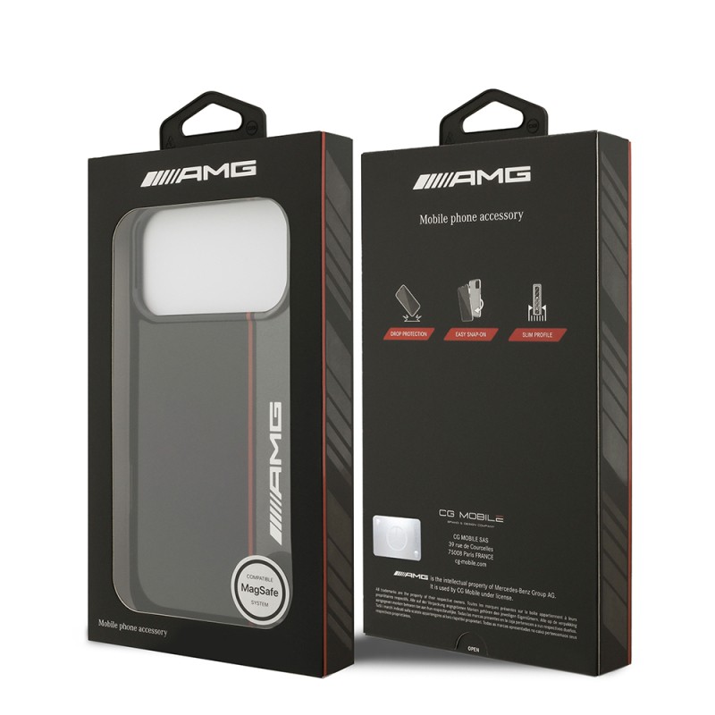 Apple iPhone 17 Pro Max Case AMG Original Licensed M-Safe Charging Feature IML Print Logo Double Layer Bow Lines Cover - 9