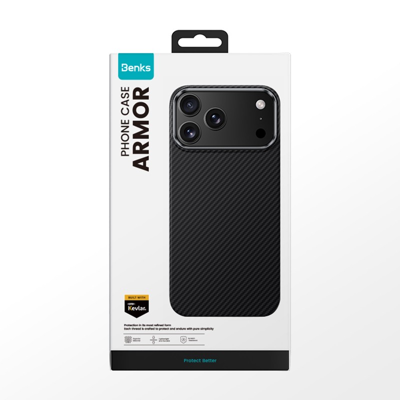 Apple iPhone 17 Pro Max Case Benks M-safe Charging Feature Metal Camera Frame Magnetic ArmorAir 600D Kevlar Fiber Cover - 6