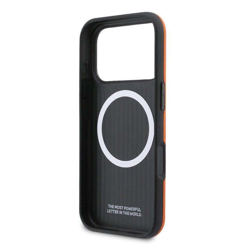 Apple iPhone 17 Pro Max Case, BMW Original Licensed, M-safe Charging Enabled, Ring Design, M Logo, PU Leather Cover - 7