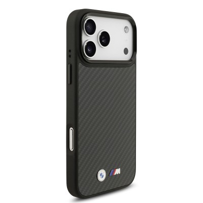 Apple iPhone 17 Pro Max Case BMW Original Licensed M-safe Charging Feature Carbon Fiber Metal Logo Cover - 5