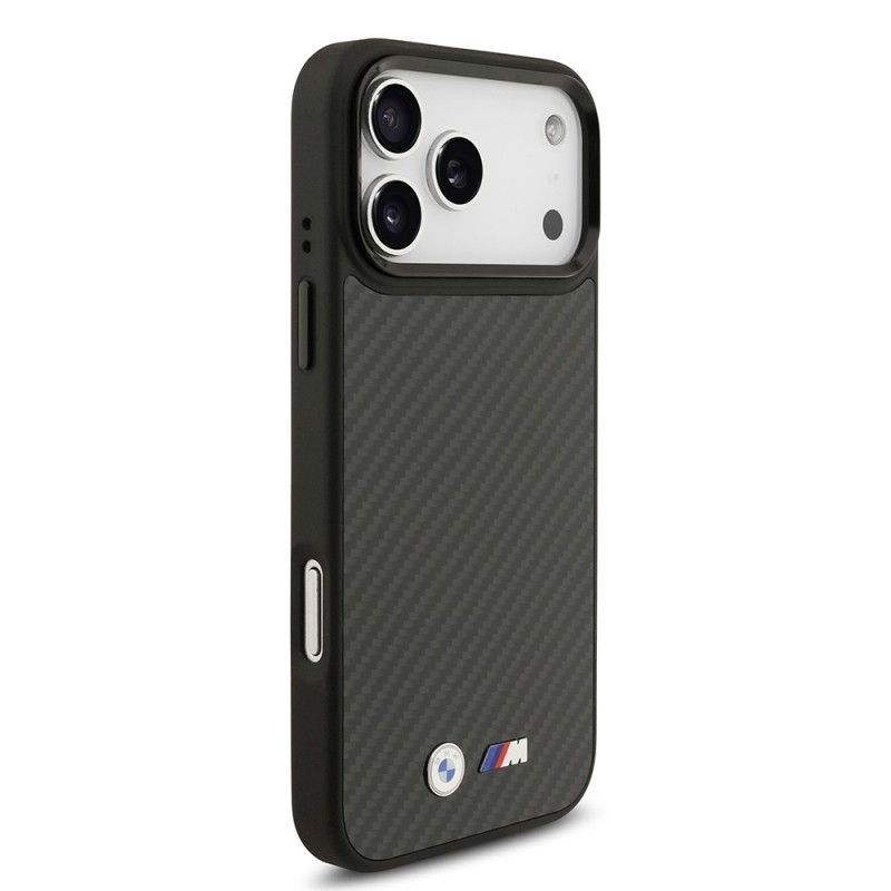 Apple iPhone 17 Pro Max Case BMW Original Licensed M-safe Charging Feature Carbon Fiber Metal Logo Cover - 5