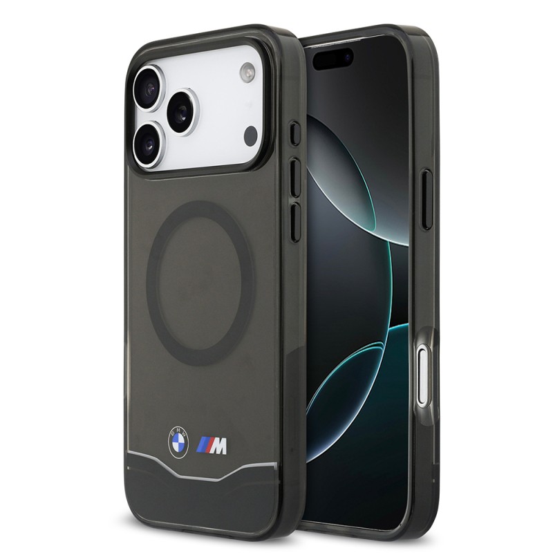 Apple iPhone 17 Pro Max Case BMW Original Licensed M-Safe Charging Feature Metal Button Design Transparent M Design Cover - 1