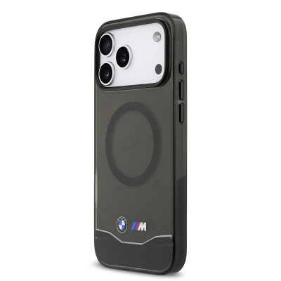 Apple iPhone 17 Pro Max Case BMW Original Licensed M-Safe Charging Feature Metal Button Design Transparent M Design Cover - 3