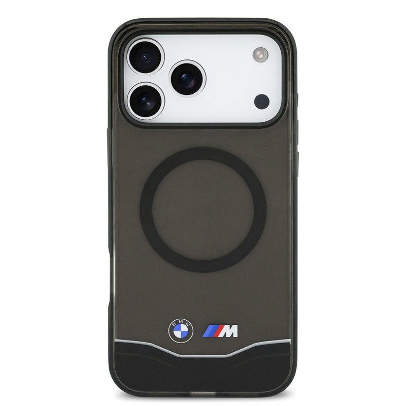 Apple iPhone 17 Pro Max Case BMW Original Licensed M-Safe Charging Feature Metal Button Design Transparent M Design Cover - 4