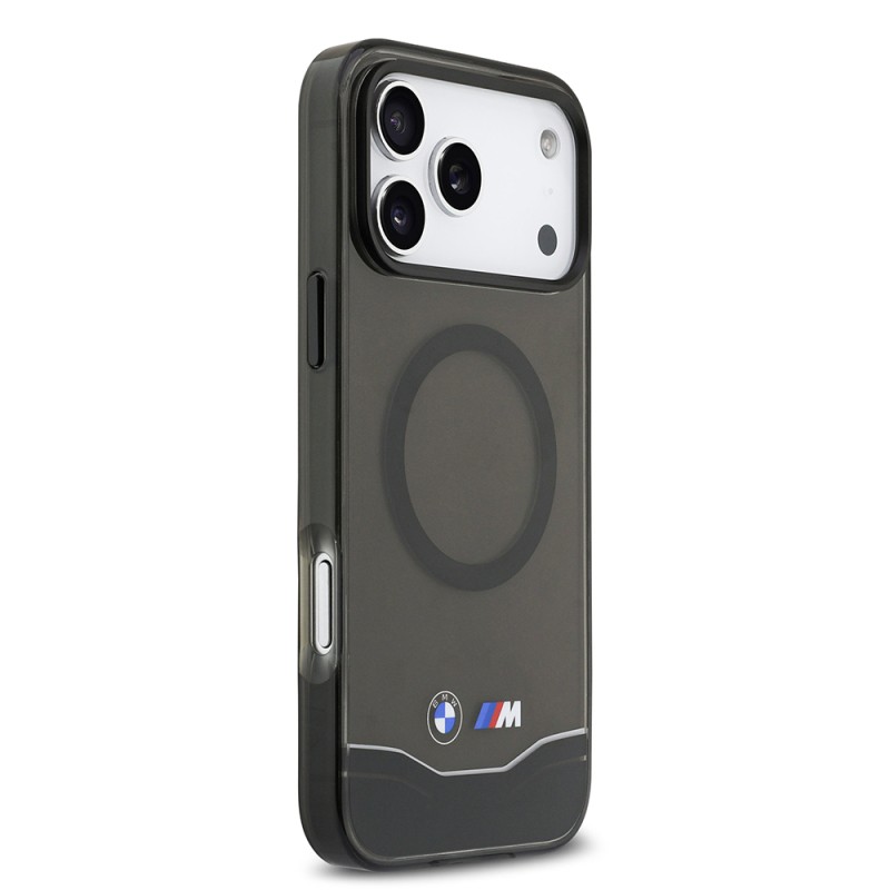 Apple iPhone 17 Pro Max Case BMW Original Licensed M-Safe Charging Feature Metal Button Design Transparent M Design Cover - 5