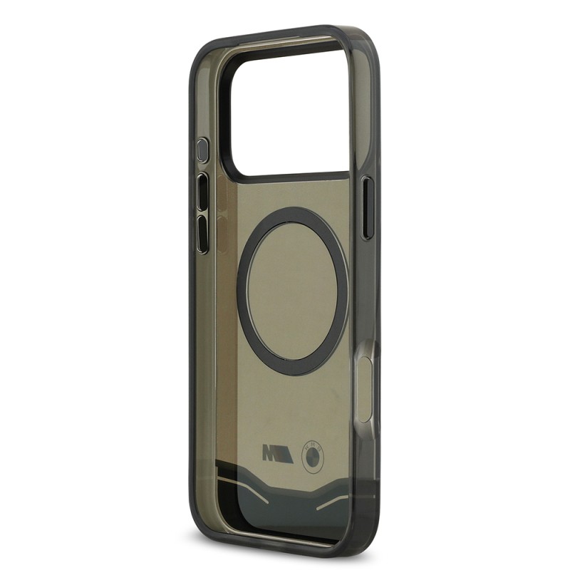Apple iPhone 17 Pro Max Case BMW Original Licensed M-Safe Charging Feature Metal Button Design Transparent M Design Cover - 8