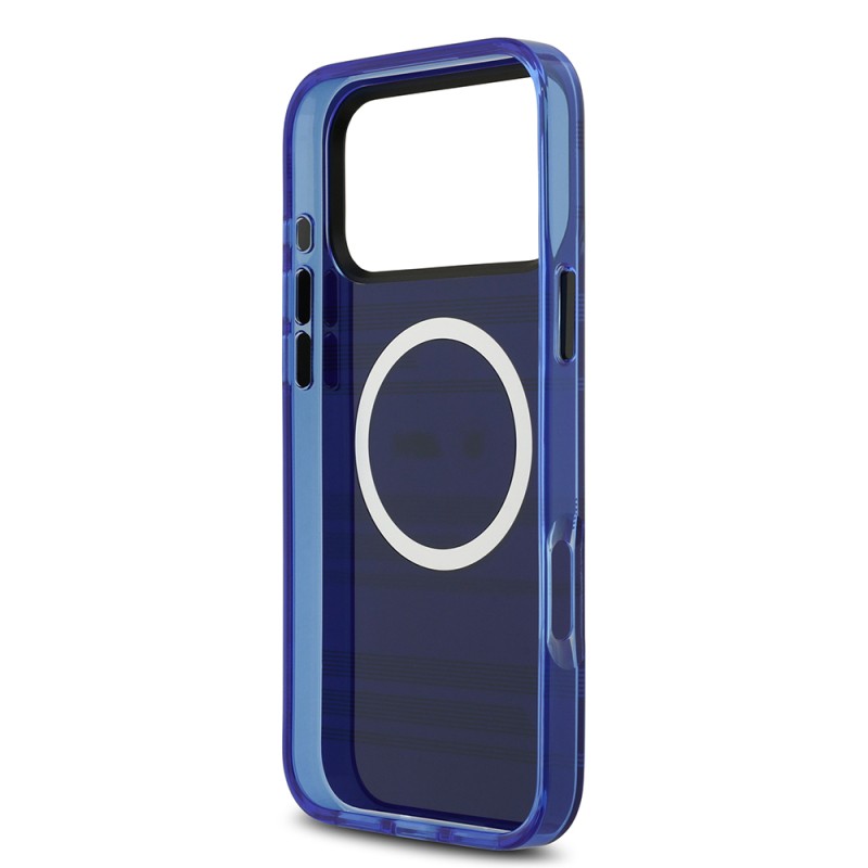 Apple iPhone 17 Pro Max Case BMW Original Licensed M-Safe Charging Feature Metal Camera Button Horizontal Stripe M Design Cover - 17