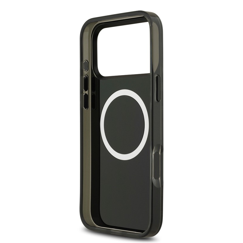 Apple iPhone 17 Pro Max Case BMW Original Licensed M-Safe Charging Feature Metal Camera Button Horizontal Stripe M Design Cover - 24