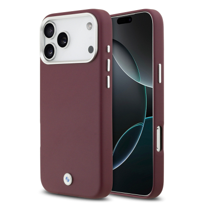 Apple iPhone 17 Pro Max Case BMW Original Licensed M-Safe Charging Feature Metal Logo Full Cover Leather Cover - BMW