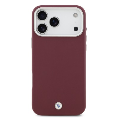 Apple iPhone 17 Pro Max Case BMW Original Licensed M-Safe Charging Feature Metal Logo Full Cover Leather Cover - 7