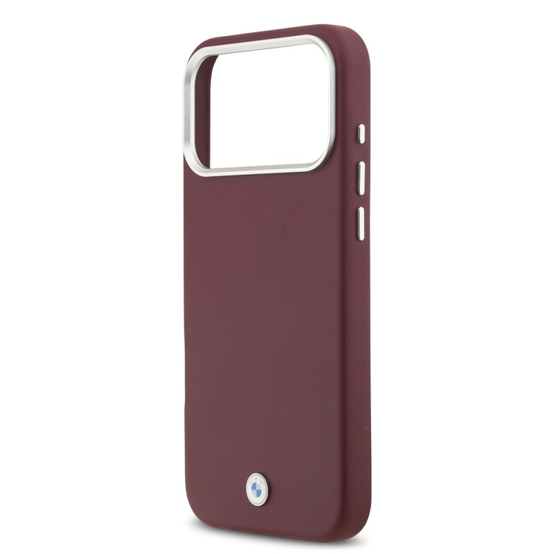 Apple iPhone 17 Pro Max Case BMW Original Licensed M-Safe Charging Feature Metal Logo Full Cover Leather Cover - 10
