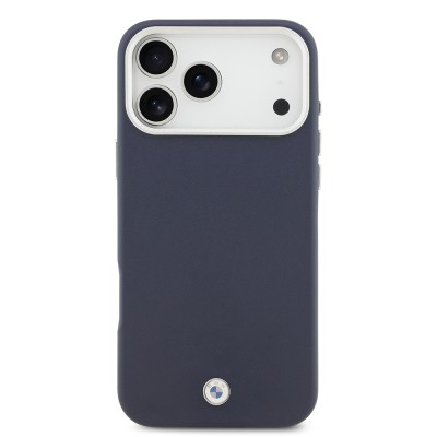 Apple iPhone 17 Pro Max Case BMW Original Licensed M-Safe Charging Feature Metal Logo Full Cover Leather Cover - 13