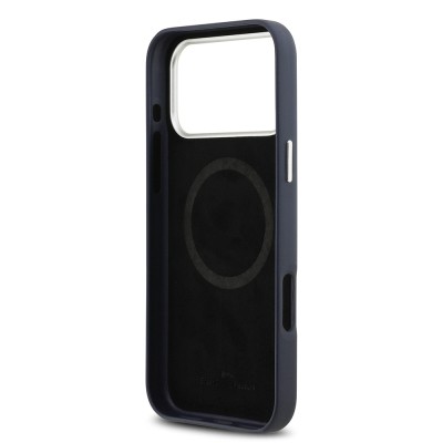 Apple iPhone 17 Pro Max Case BMW Original Licensed M-Safe Charging Feature Metal Logo Full Cover Leather Cover - 17