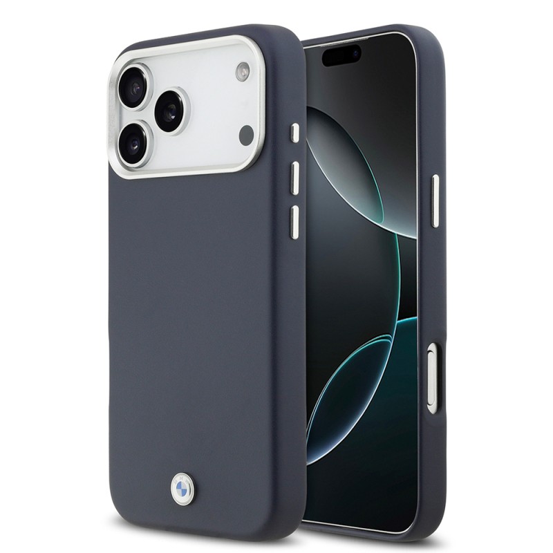 Apple iPhone 17 Pro Max Case BMW Original Licensed M-Safe Charging Feature Metal Logo Full Cover Leather Cover - 3